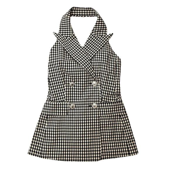 Veronica Beard Gingham Double-Breasted Vest - Picture 1 of 11